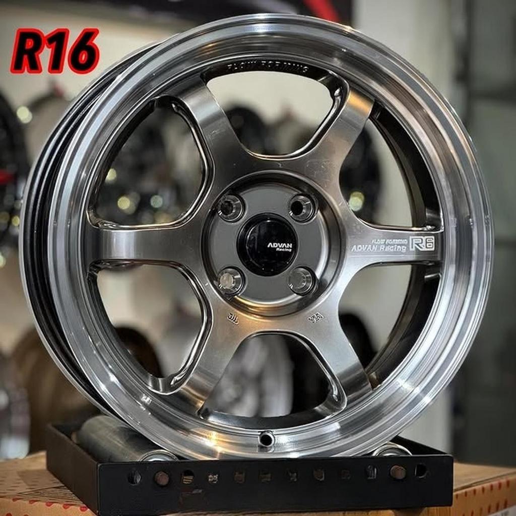Jual velg mobil r16 ADAV R6 FLOW FORMING PCD 4X100 RING 16 velg racing ...