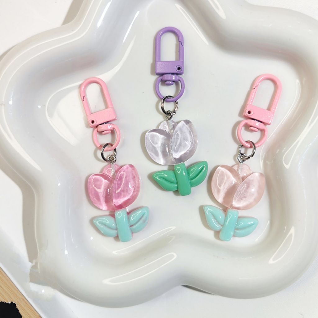 Jual KEY CHAIN flower gantungan kunci lucu keychain karakter bunga ...