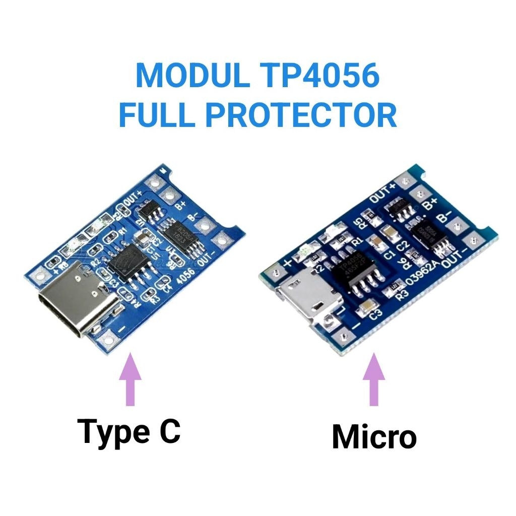 Jual MODUL CAS MODUL CHARGER TP4056 + PROTECTOR | Shopee Indonesia