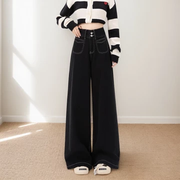 Celana Jeans Panjang Wanita Celana Highwaist Celana Kulot Straight Celana Jumbo
