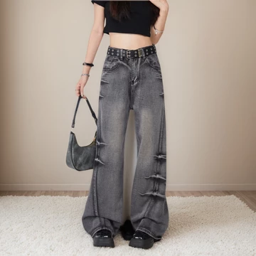 Celana Jeans Panjang Wanita Celana Highwaist Celana Kulot Straight Celana Jumbo