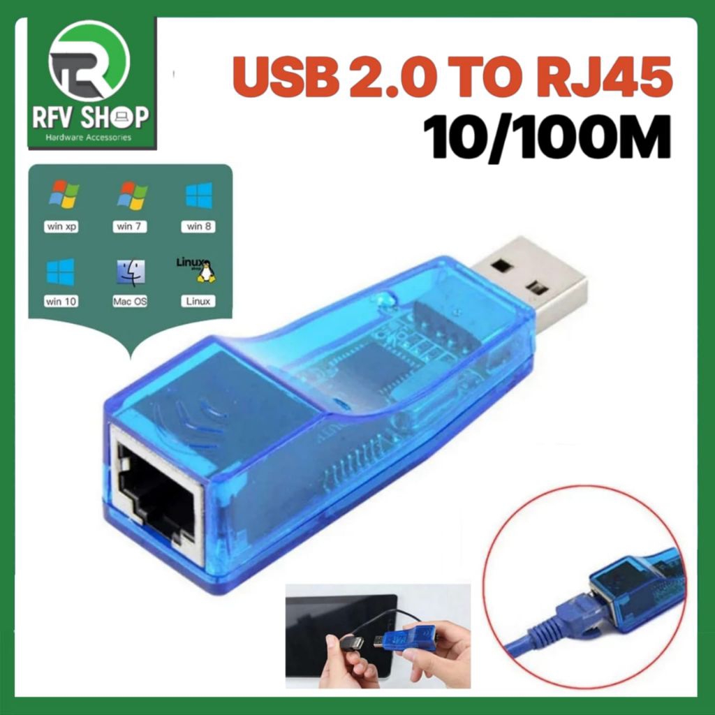 Jual USB 2.0 to LAN RJ45 Ethernet 10/100 Mbps Adapter Network dongle ...