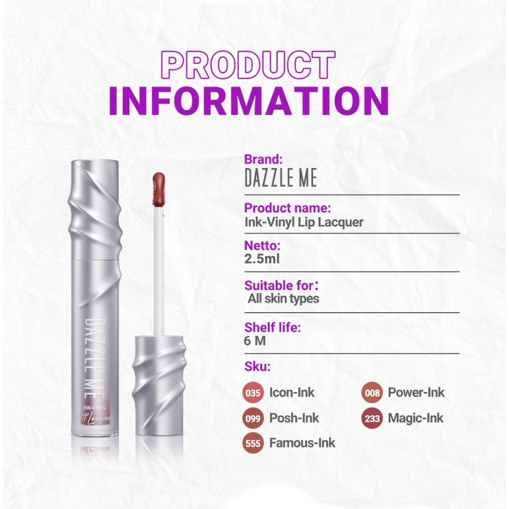 Jual Dazzle Me Ink-Vinyl Lip Lacquer 2.5ml | Shopee Indonesia