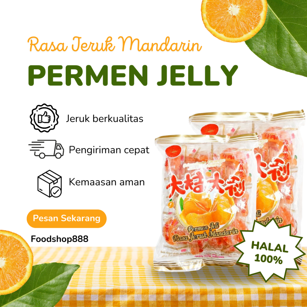 Jual Permen Jelly Rasa Jeruk Mandarin - Manisan Jelli Jeruk 216gr Halal ...
