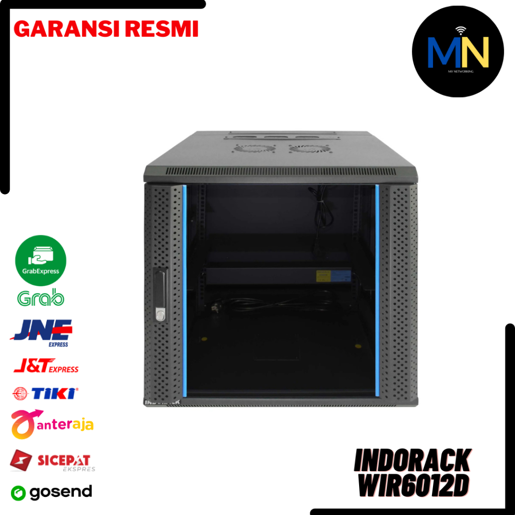 Jual Woullmount Rack INDORACK Double Door Rack 12U Depth 600mm WIR6012D ...