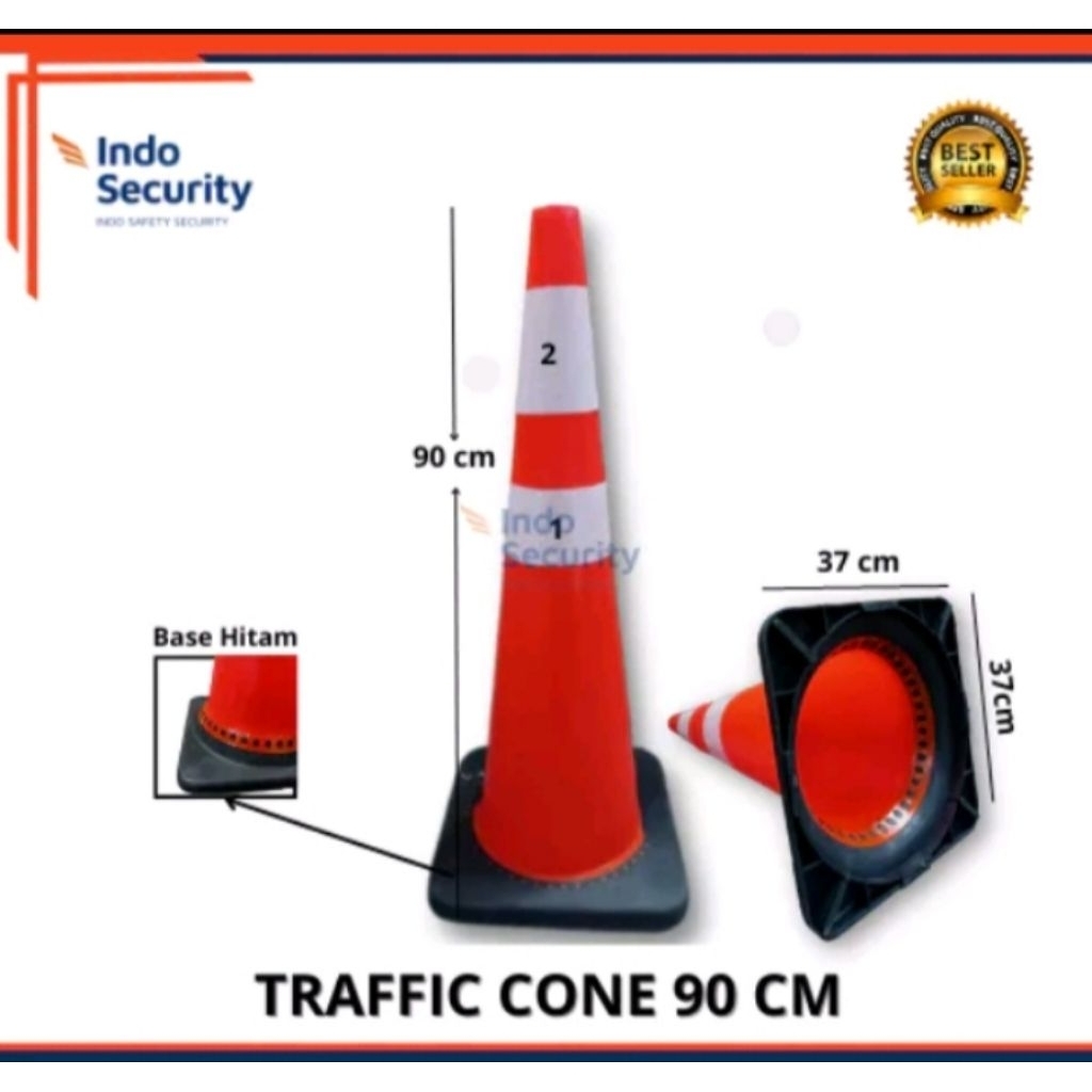 Jual safety traffic cone 70cm rubber/ rambu kerucut/rambu lalu lintas ...