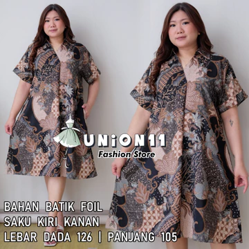 Union11 Dress Batik Jumbo Wanita Dress Jumbo Wanita Ld 126 Baju Jumbo Wanita Baju Kerja Wanita