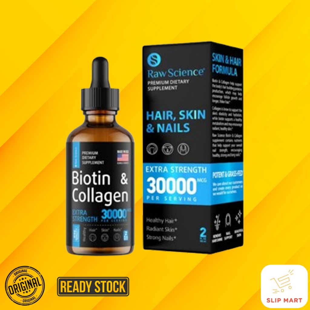 Jual Raw Science Liquid Biotin and Collagen Drops for Hair Nails Skin ...