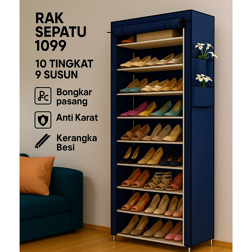 Jual Rainbow - Lemari Sepatu Minimalis Rak Sepatu Kain Portable Rak ...