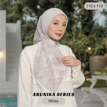 SOFEEYA - ARUNIKA SERIES Kerudung Segi Empat Motif Voal Ultrafine, Hijab Printing 110 x 110