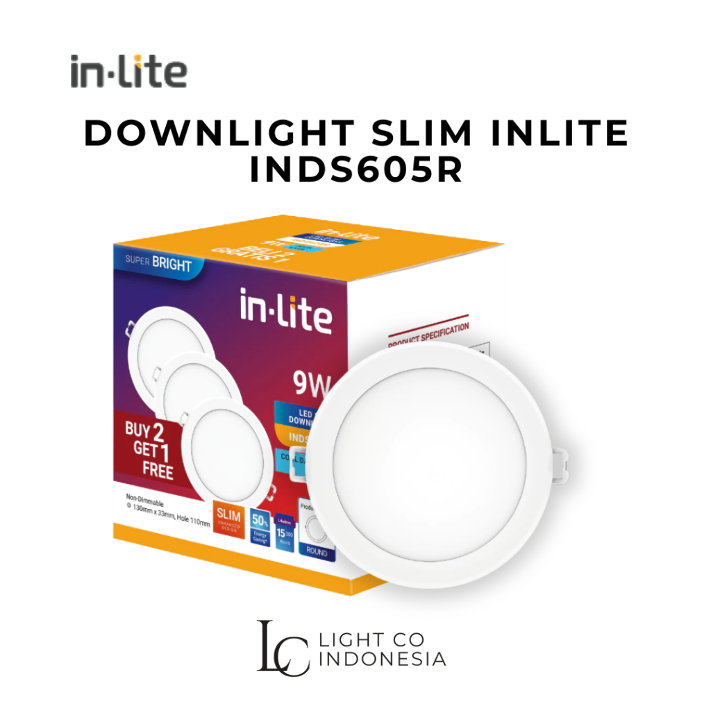 Jual Inlite LED Slim Downlight INDS605R Paket - Beli 2 Gratis 1 ...