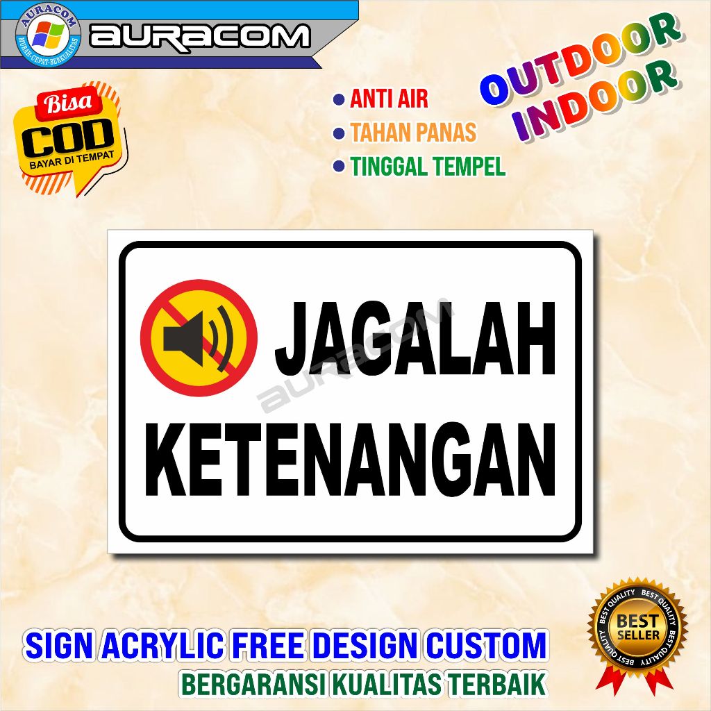 Jual Sign Tulisan Jagalah Ketenangan Matikan HP Silent HP Sign ...