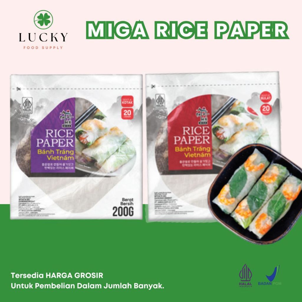 Jual MIGA Rice Paper / BANH TRANG / Kulit Lumpia Vietnam / Kotak atau ...