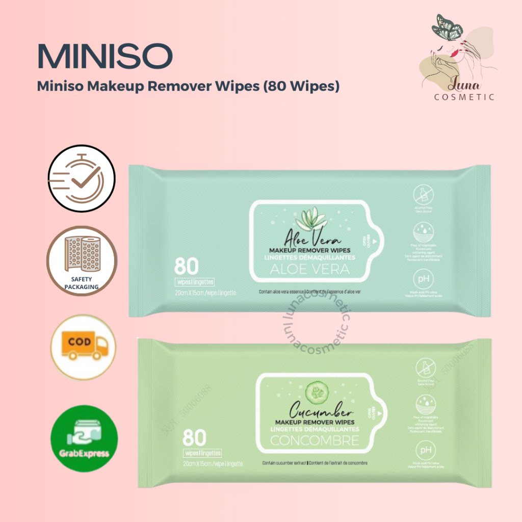 Miniso Personal Care & Cleaning Makeup Tissue Remover Wipes (80 Wipes)
