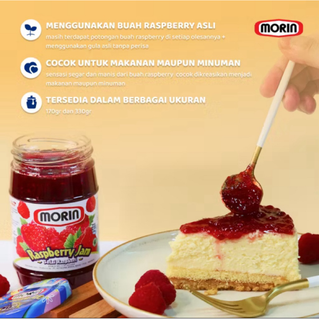 Jual Morin Raspberry Jam 330g – Selai Raspberry Premium | Asam Manis ...