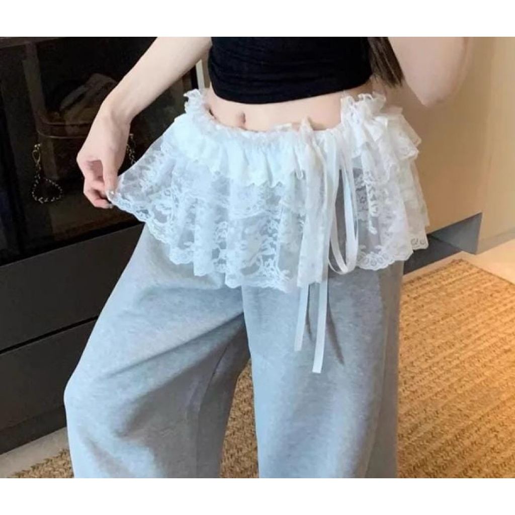 Jual Rok Renda Layer Lace Skirt Fei Curtain Renda Korean Style Kerudung ...