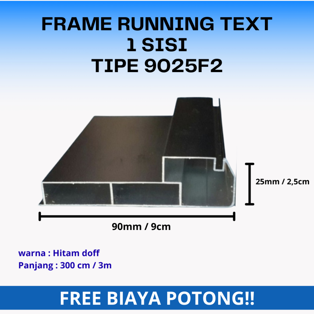 Jual Frame Running Text Satu Sisi 9025F2 2590F2 2590F2 Casing Aluminium ...