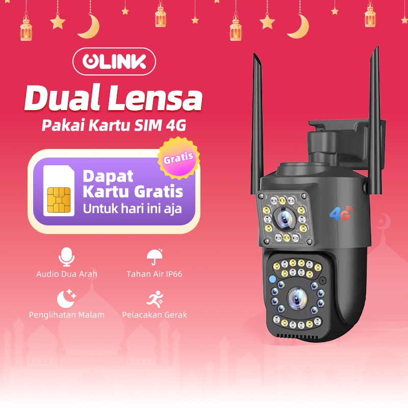Jual ULINK V6 4G CCTV Outdoor Dual Lens | 8MP Night Vision | Audio Dua ...