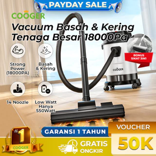 COOGER Vacuum Wet And Dry  Pro Penyedot Debu 18L Metal 14IN1 Wet Vacuum Cleaner Vacum Cleaner Besar Sedot Debu Basah Kering Vacum Blower Dry Penyedot Debu Full Stainless Tank