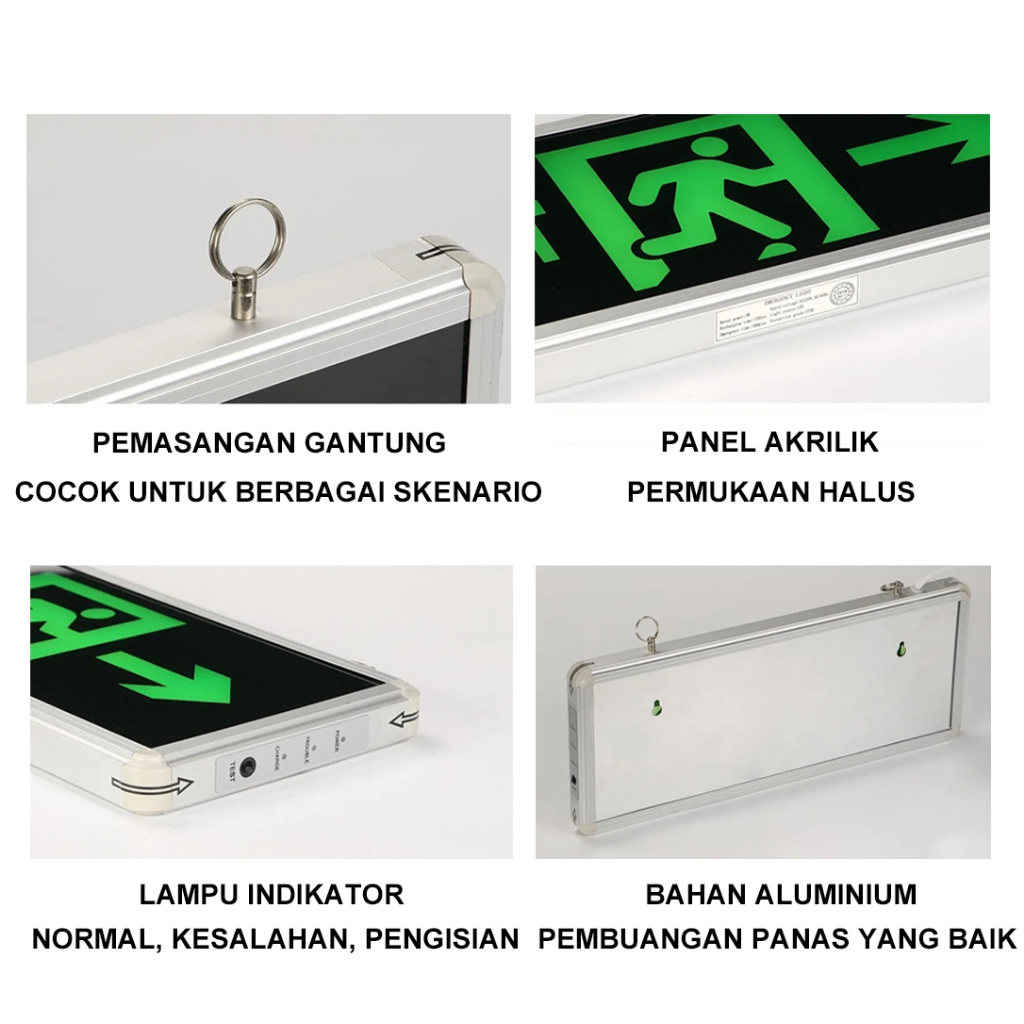 Jual Lampu Emergency Exit LED - Tanda Arah Evakuasi Darurat Satu Sisi ...