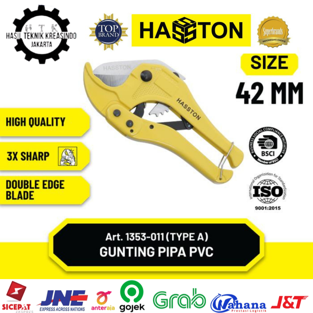 Jual Hasston Gunting Potong Pipa PVC / PVC Pipe Cutter (1353) - PVC ...