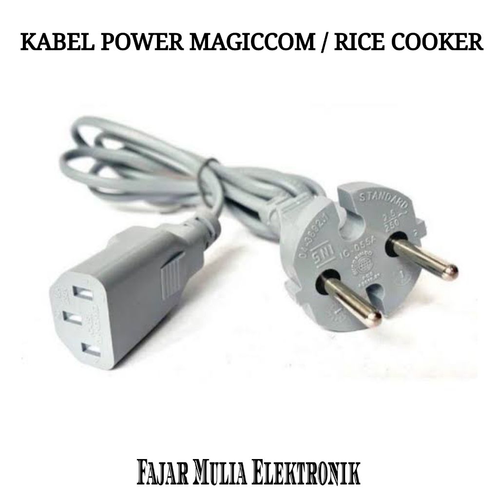 Jual Kabel Power Magiccom / Rice Cooker 1,2 meter Abu Abu | Shopee ...