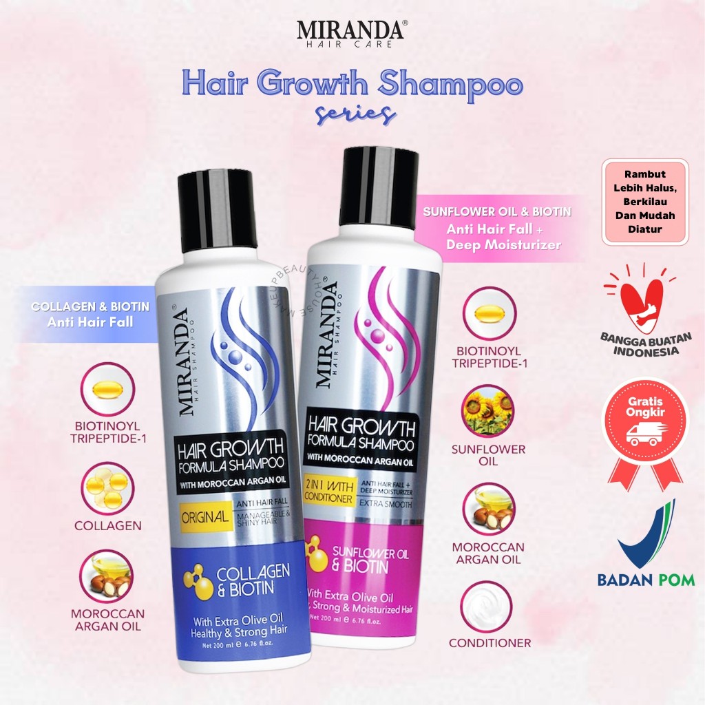 Jual MIRANDA Hair Growth Biotin Shampoo (Perawatan Rambut Rontok ...