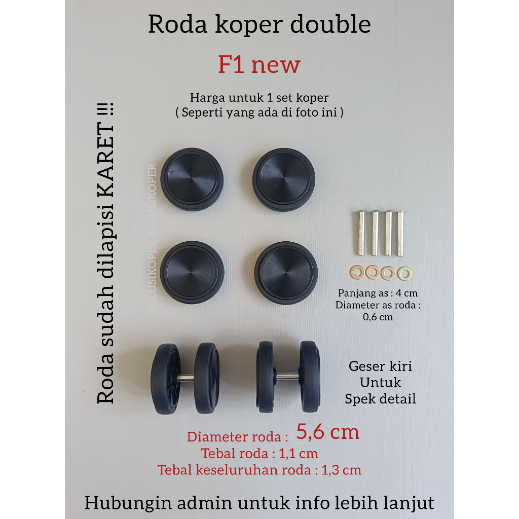 Jual RODA KOPER PENGGANTI RODA KOPER RODA DOUBLE WHEEL RODA HARDCASE ...