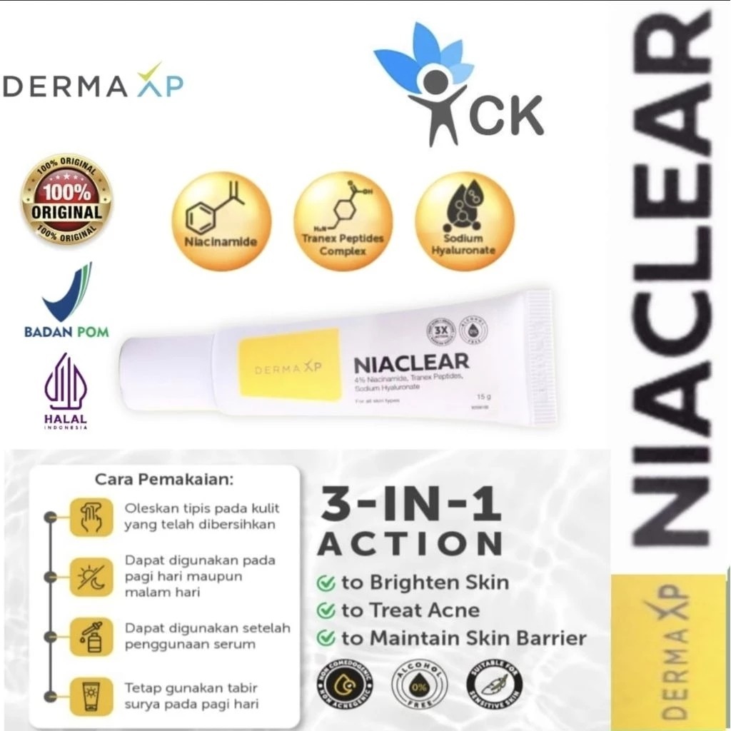Jual Niaclear Derma xp 15 Gram Mencerahkan & Samarkan Noda Wajah ...