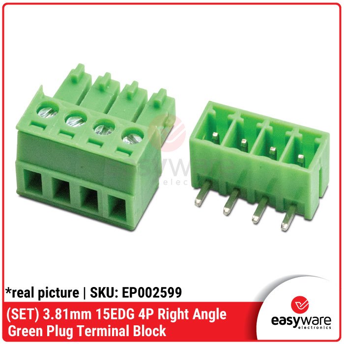 Jual (SET) Terminal Block 15EDGK 4 Pin 3.81mm Connector Right Angle 4P ...