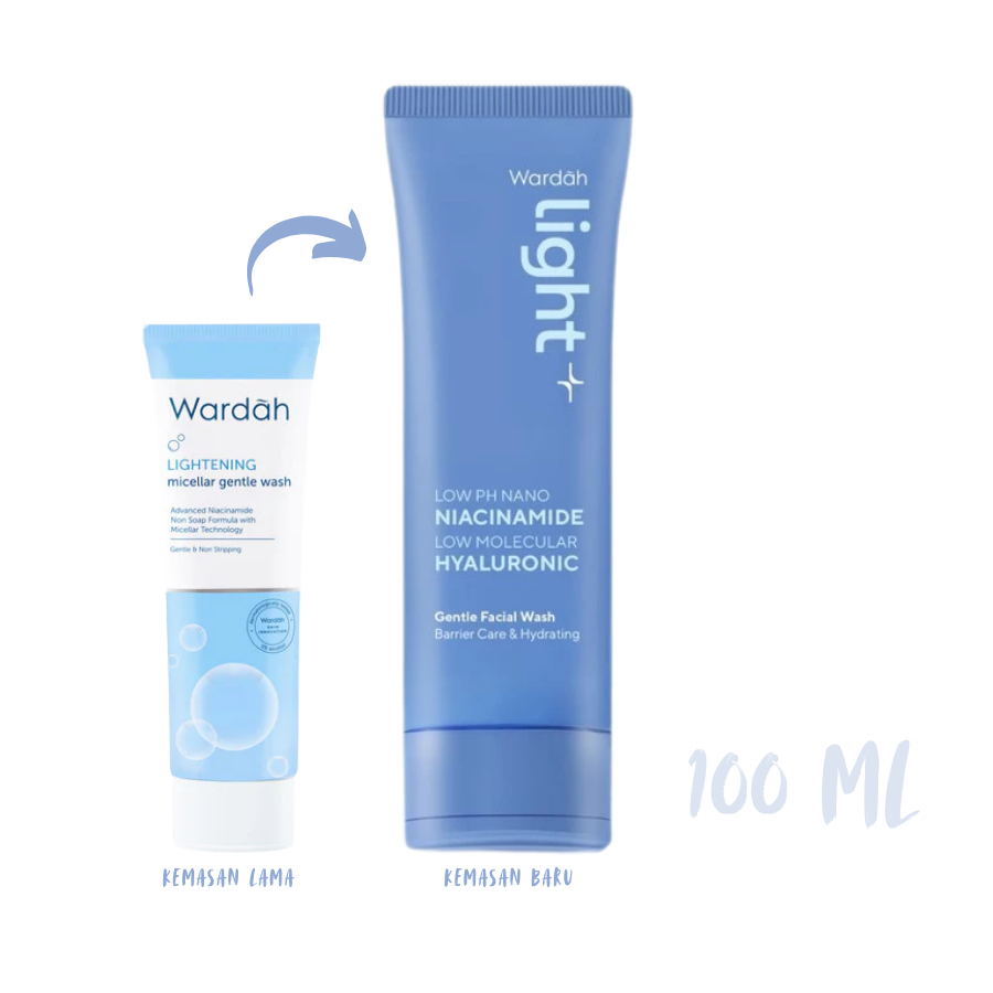 [Puspa Indah Kosmetik] WARDAH LIGHT+ LOW PH NANO GENTLE FACIAL WASH (SABUN WAJAH) 100ML