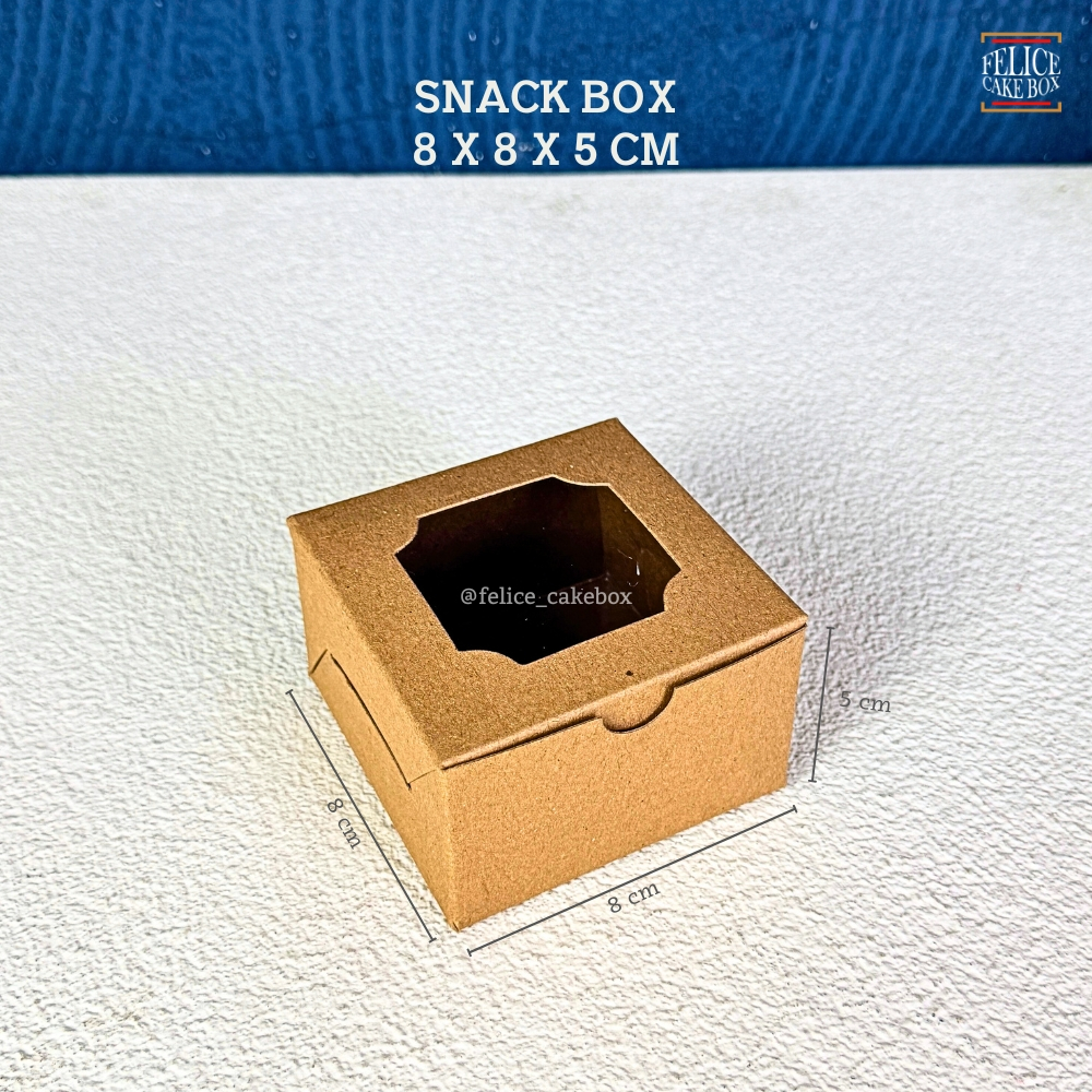 Jual SNACK BOX IVORY KRAFT POLOS 8X8X5 CM / BOX POLOS MINI CHEESECAKE ...