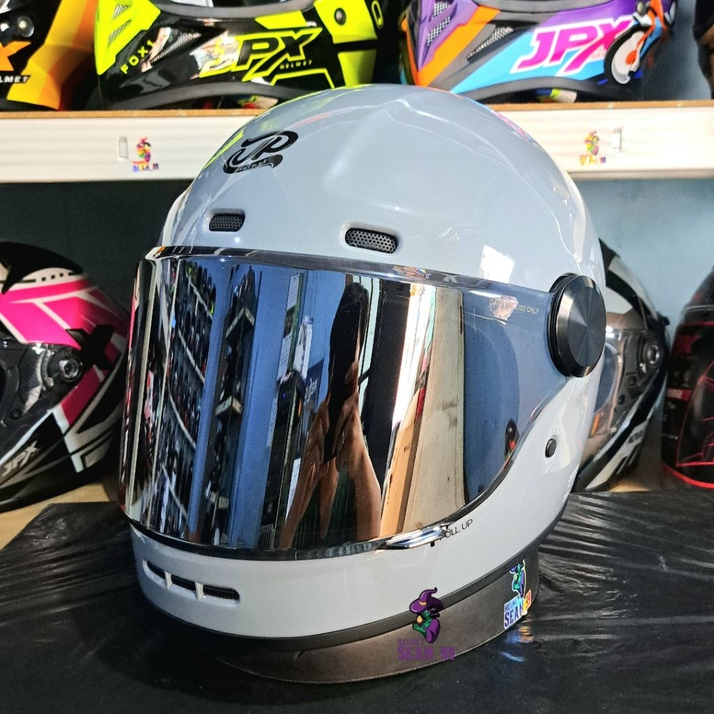 Jual HELM JPX JP ROKR SOLID GREY GLOSSY FULL FACE ORIGINAL SNI DOT ...