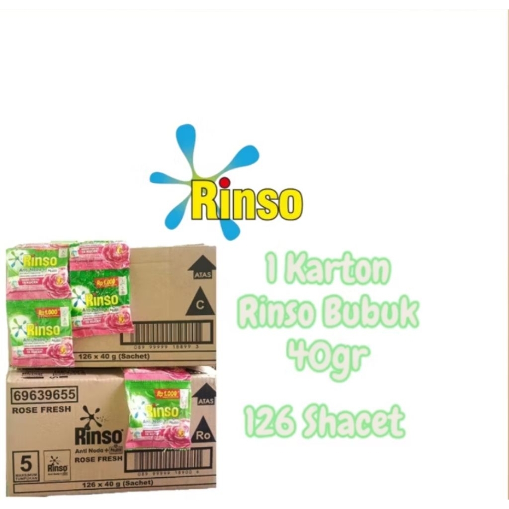 Jual 1 Dos Rinso Bubuk Renceng kemasan 1000 40gr perdus isi 21 renceng ...