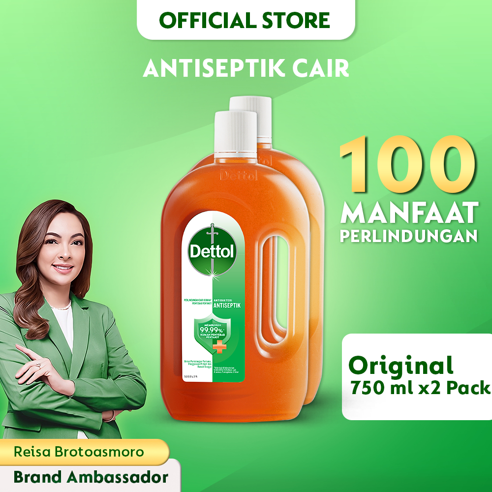 Jual Dettol Cairan Antiseptik Disinfektan 750ml (2 pcs) Bottle ...