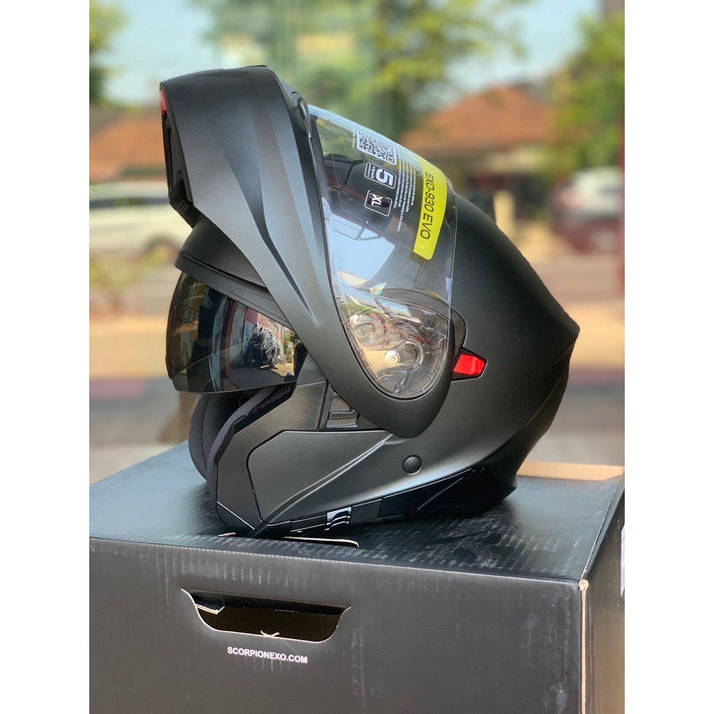 SCORPION EXO-TECH EVO Full-face Modular Helmet SOLID Matt Black - View #9