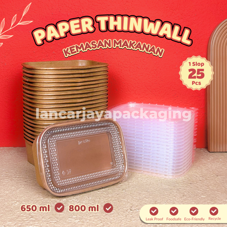 Jual Paper Thinwall Rectangle Kraft Coklat Ivory Putih Kotak Kertas ...