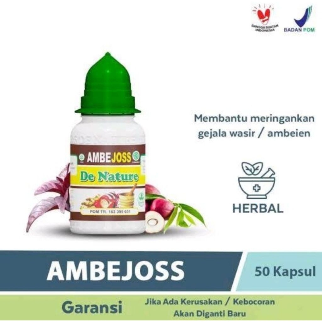Obat Wasir Ambeien bab berdarah Ambejoss Ekstrak Daun Ungu Herbal De Nature