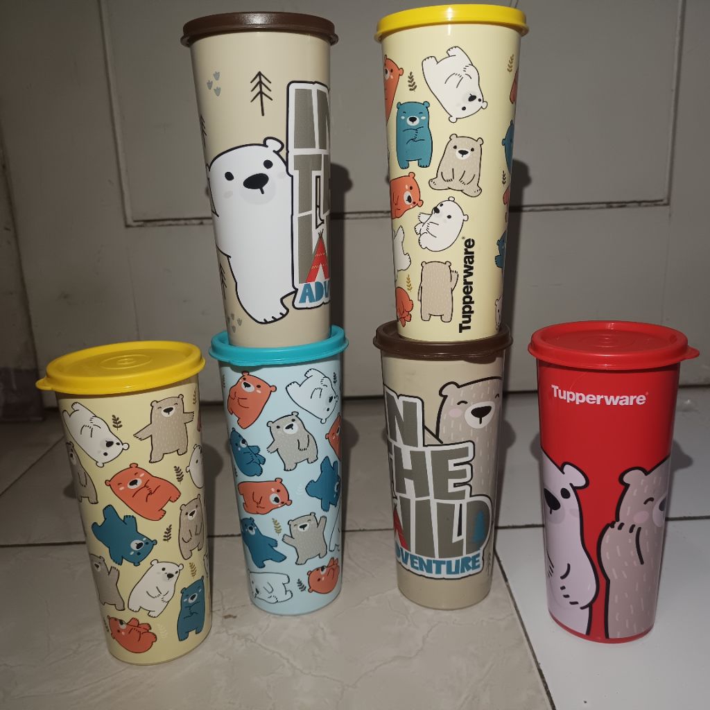 Jual giant tumbler bear beruang flip flat 470ml botol minum baru ...
