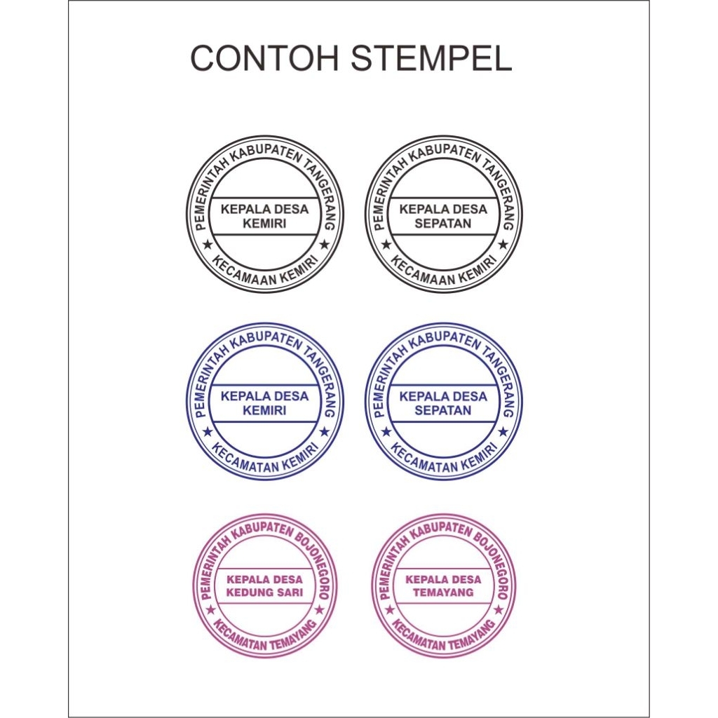 Jual Desa stempel kayu stempel karet flash otomatis warna desa ...