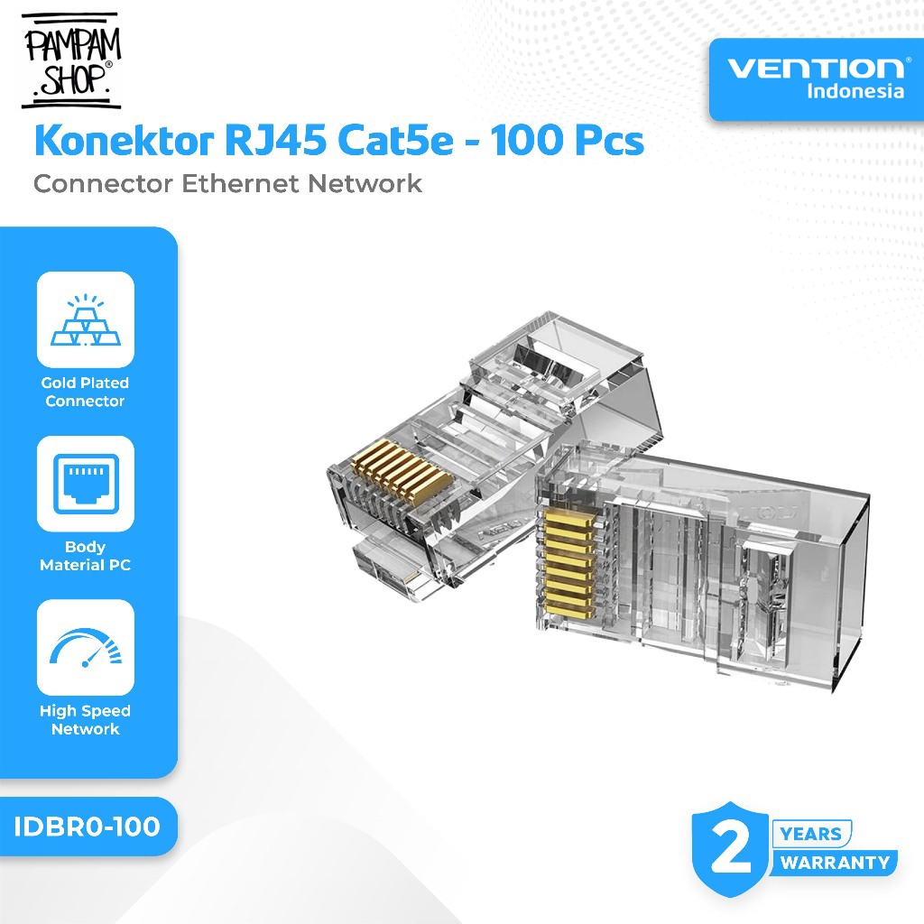 Jual VENTION IDBR0-100 Connector LAN RJ45 UTP Cat5 Cat5E Fast Ethernet ...