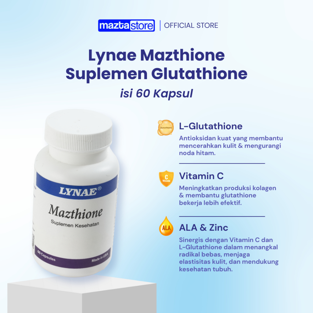 Jual Lynae Mazthione Glutathione Suplemen Isi 60 Original 100%