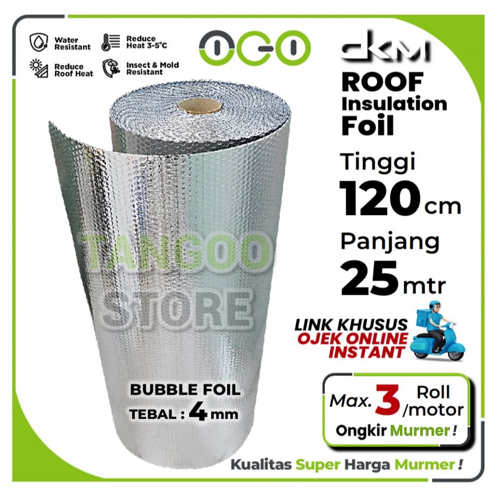 Jual Peredam Panas Atap Rumah Roll 120cm x 25m Tebal 4mm Bubble ...