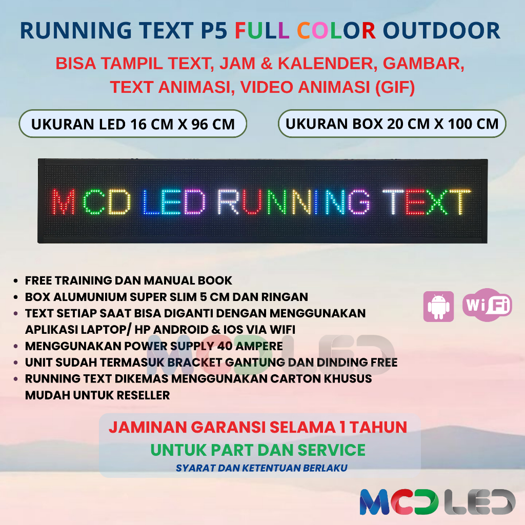 Jual RUNNING TEXT RUNNINGTEXT LED DISPLAY P10 OUTDOOR OUT DOOR FULL ...