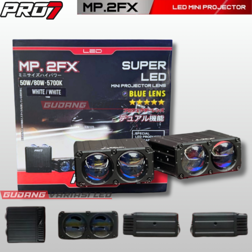 Jual [FREE KAOS] DOUBLE MINI Projie Pro7 MP.2FX Super LED Blue Lens 2x ...