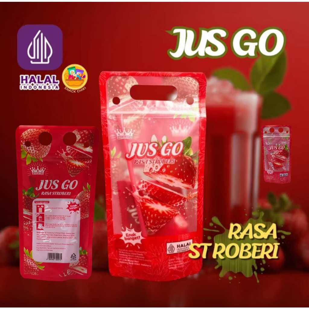 Jual JUSS GO JUS HOSHI JUS BUAH SEGAR RASA STROBERRI HARGA PER 5 Pcs ...