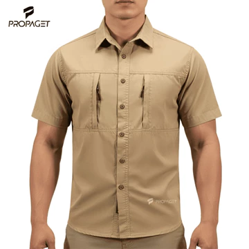 Propaget Kemeja Tactical Pria Lengan Pendek Warna Putih