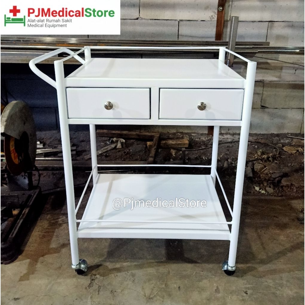 Jual Trolley Instrumen 3 Rak Susun Laci / Meja Instrumen / Troli ...
