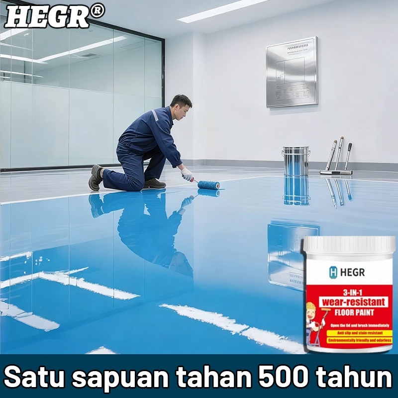 3 dalam 1 Cat lantai yang mengalir sendiri1kg cat lantai epoxy lantai semen cat lantai seperti keramik  Tahan air tahan lembab dan tahan gores Cat Lantai Epoxy Paint Floor Floor Coating Premium Cocok untuk bengkel gudang pabrik garasi