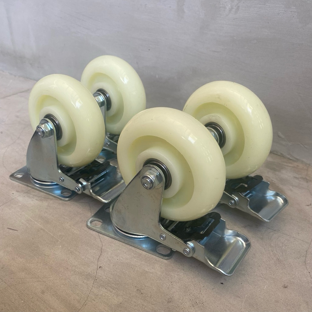 Jual RODA TROLLEY TROLI NYLON 4 INCH HIDUP + REM PER SET (4pcs ...